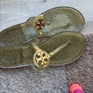 Tory Burch Gold Glitter Sandals